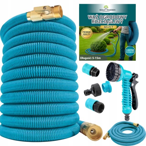 Wąż Ogrodowy Elastyczny Rozciągliwy 5-15m Pistolet 1/2 3/4 Zraszacz Premium