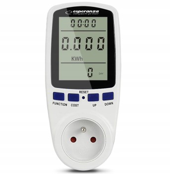 ELEKTRONICZNY MIERNIK ZUŻYCIA PRĄDU ORBIT V, A, W, kWh 230V 3680W ESPERANZA