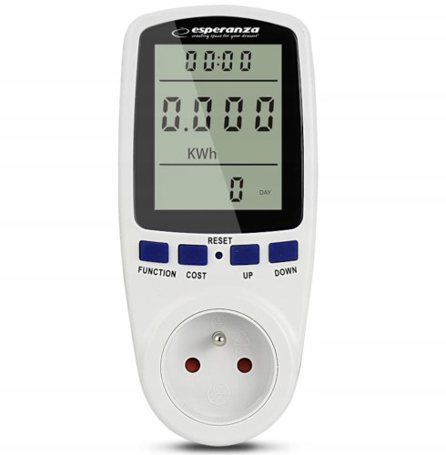 ELEKTRONICZNY MIERNIK ZUŻYCIA PRĄDU ORBIT V, A, W, kWh 230V 3680W ESPERANZA