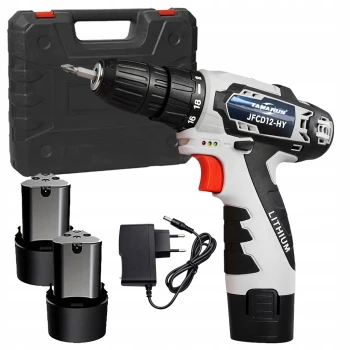 Tania Wkrętarka Akumulatorowa 12V Mini Led Zestaw Walizka 2x Akumulator 1